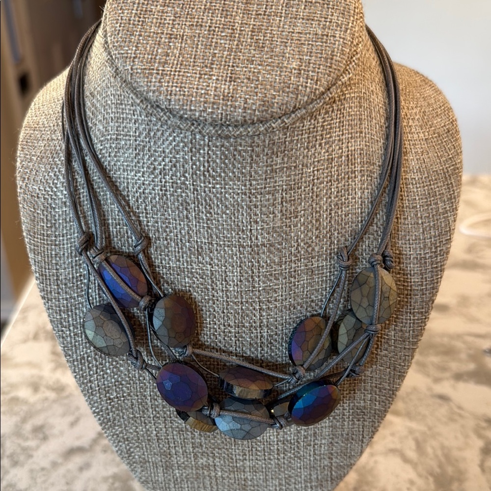Elegant Deborah Grivas Multicolor Beaded Necklace NWT